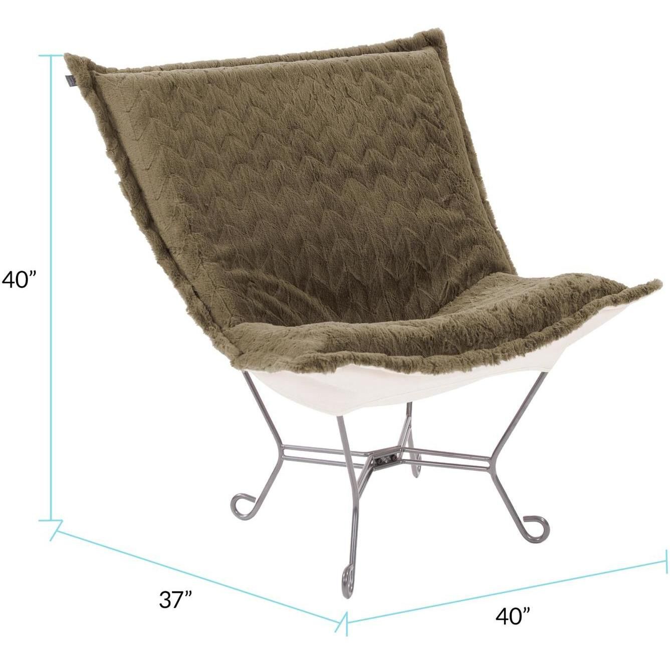 Puff Angora Moss Scroll Chair with Cover